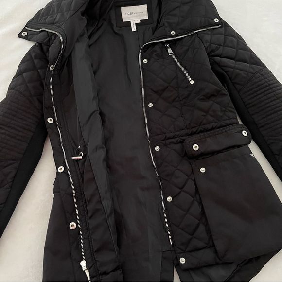 BCBGeneration Quilted Moto Style Jacket in Black, Size XS - Picture 7 of 11
